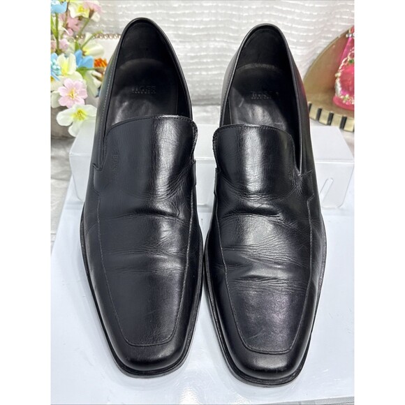 (P6) HUGO BOSS BLACK LEATHER VENETIAN LOAFERS,Men’s,SIZE 11.5 main image 13